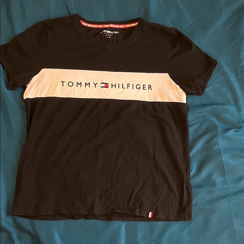 Tommy Hilfiger Black and White Logo Tee